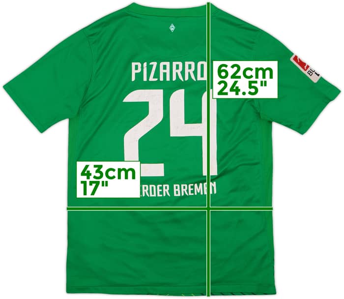 2011-12 Werder Bremen Home Shirt Pizarro #24 - 6/10 - (L.Boys)