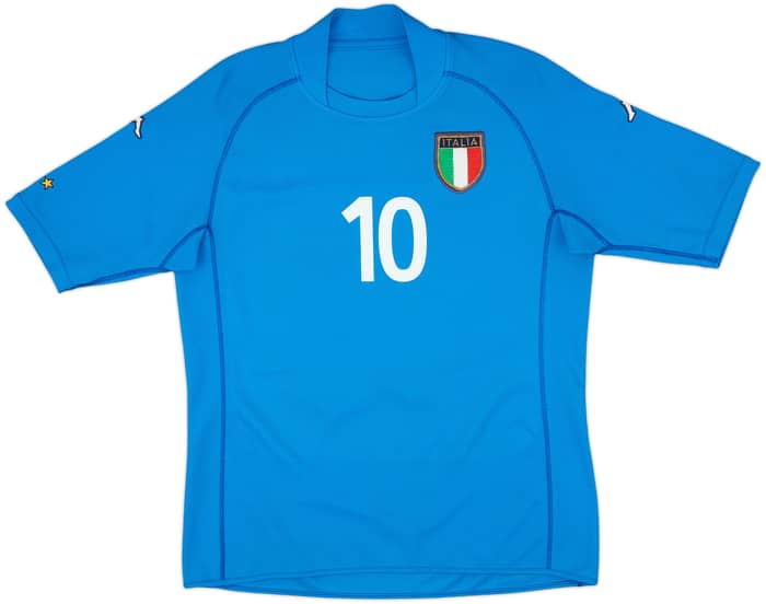 2002 Italy Basic Home Shirt Totti #10 - 8/10 - (L)