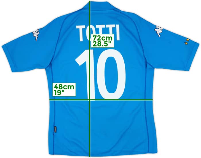 2002 Italy Basic Home Shirt Totti #10 - 8/10 - (L)