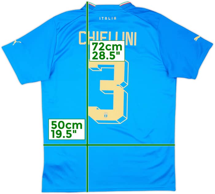 2022-23 Italy Home Shirt Chiellini #3 - 9/10 - (M)