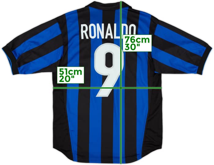 1998-99 Inter Milan Home Shirt Ronaldo #9 - 9/10 - (S)