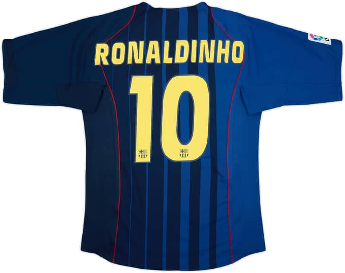 2004-05 Barcelona Away Shirt Ronaldinho #10 - 9/10 - (M)