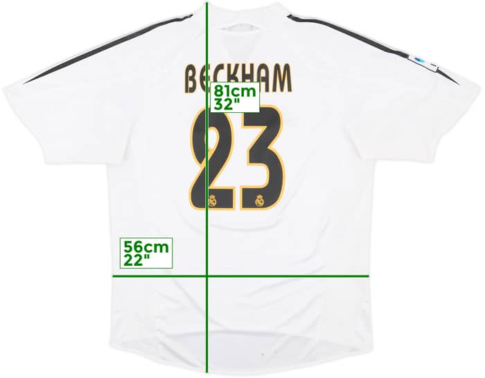 2004-05 Real Madrid Home Shirt Beckham #23 - 7/10 - (L)
