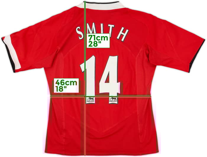 2004-06 Manchester United Home Shirt Smith #14 - 6/10 - (M)