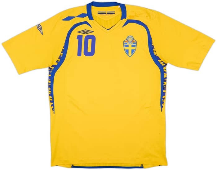 2007-09 Sweden Home Shirt Ibrahimovic #10 - 7/10 - (L)