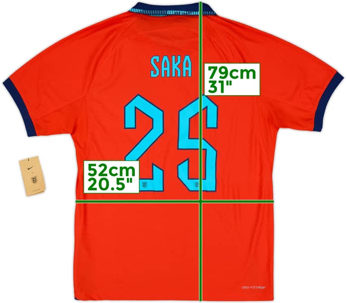 2022-23 England Authentic Away Shirt Saka #25 (L)