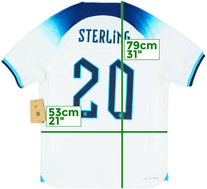 2022-23 England Authentic Home Shirt Sterling #20 (L)