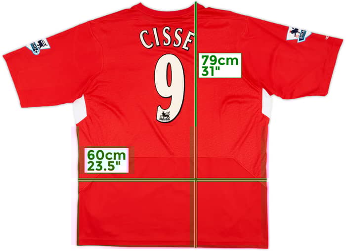 2004-06 Liverpool Home Shirt Cisse #9 - 5/10 - (XL)