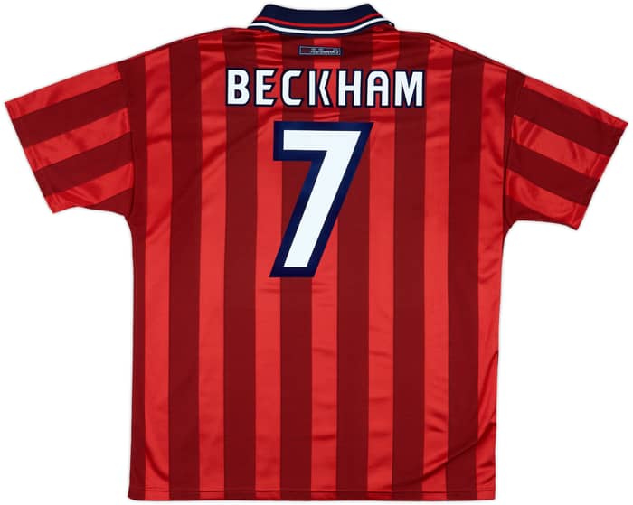 1997-99 England Away Shirt Beckham #7 - 8/10 - (XL)