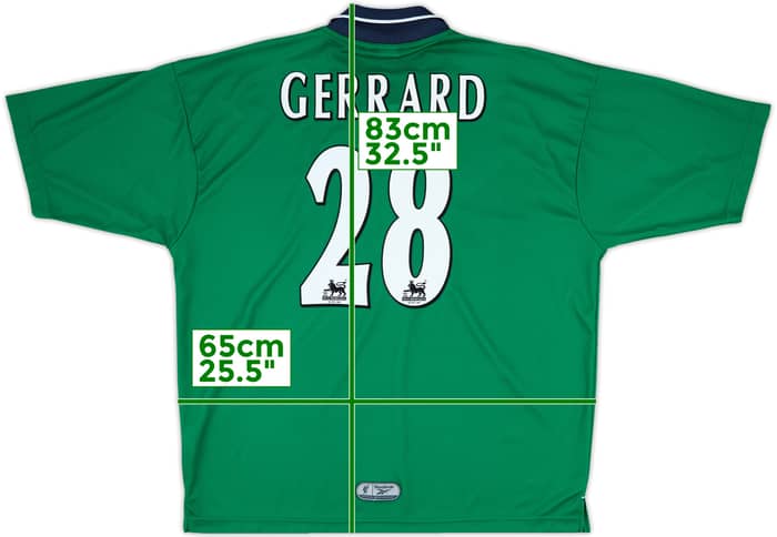 1999-00 Liverpool Away Shirt Gerrard #28 - 9/10 - (XL)