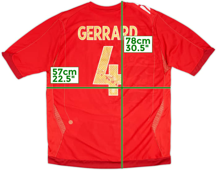 2006-08 England Away Shirt Gerrard #4 - 5/10 - (XL)