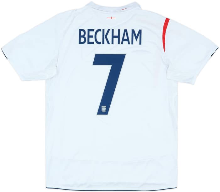 2005-07 England Home Shirt Beckham #7 - 7/10 - (XL)