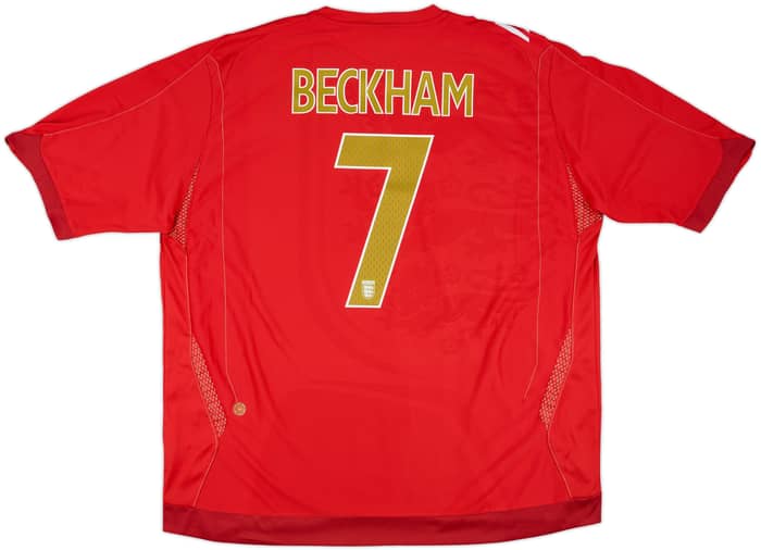 2006-08 England Away Shirt Beckham #7 - 8/10 - (3XL)