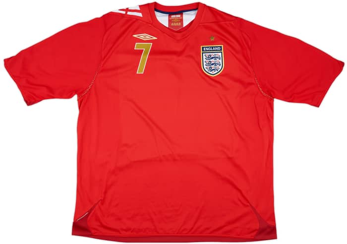 2006-08 England Away Shirt Beckham #7 - 8/10 - (3XL)