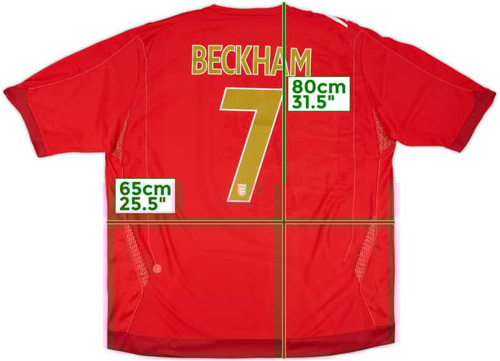 2006-08 England Away Shirt Beckham #7 - 8/10 - (3XL)
