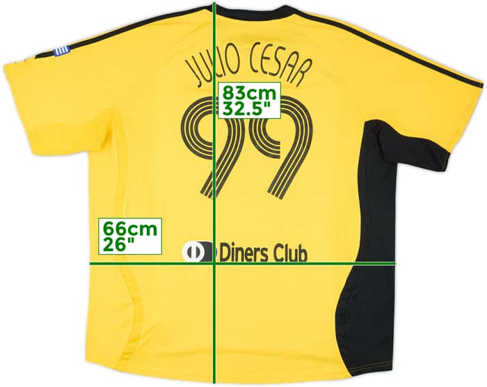 2006-07 AEK Athens Home Shirt Julio Cesar #99 - 7/10 - (XXL)