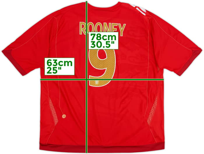 2006-08 England Away Shirt Rooney #9 - 8/10 - (3XL)