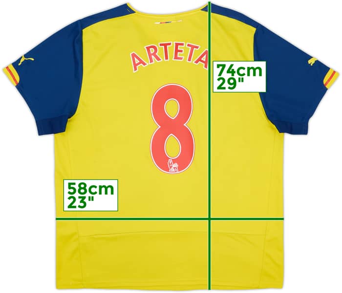 2014-15 Arsenal Away Shirt Arteta #8 - 5/10 - (XL)