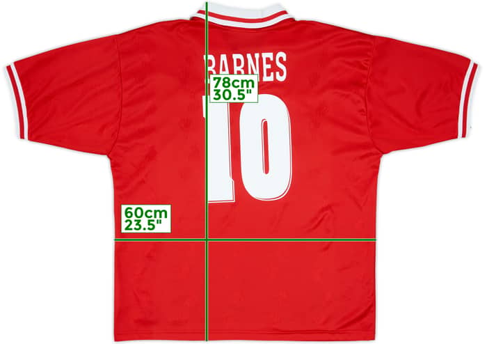 1996-98 Liverpool Home Shirt Barnes #10 - 8/10 - (L)