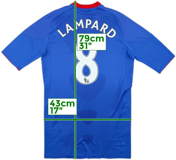 Camiseta de local versión jugador L/S TechFit del Chelsea 2010-11 Lampard #8 - 7/10 - (M)