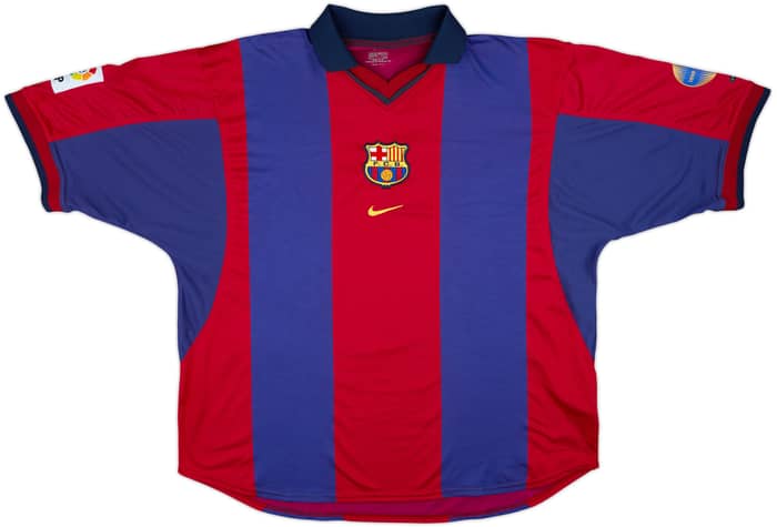 2000-01 Barcelona Home Shirt Rivaldo #10 - 8/10 - (XXL)