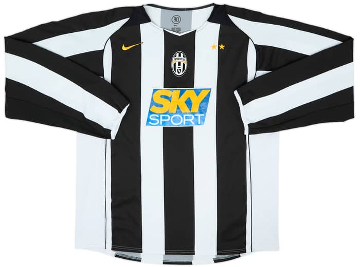 2004-05 Juventus Home L/S Shirt Ibrahimovic #9 - 6/10 - (XL)