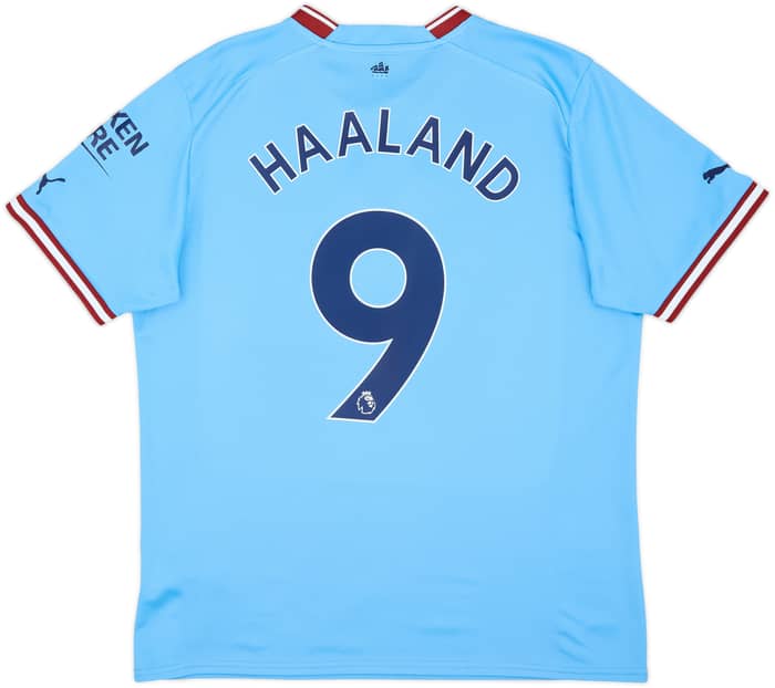 2022-23 Manchester City Home Shirt Haaland #9 - 8/10 - (L)