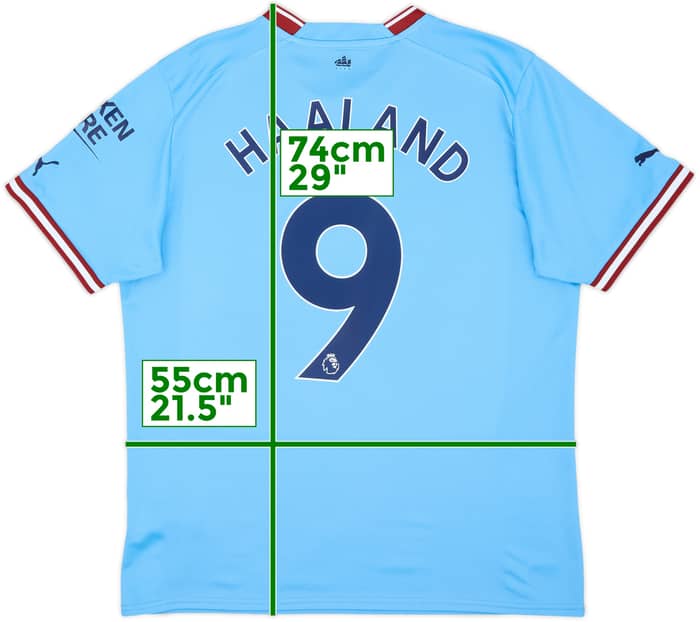 2022-23 Manchester City Home Shirt Haaland #9 - 8/10 - (L)