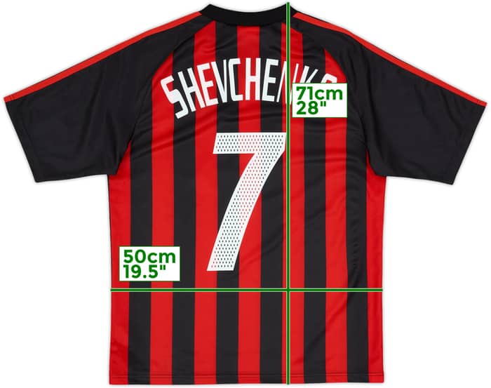 2002-03 AC Milan Home Shirt Shevchenko #7 - 8/10 - (15-16 Years)