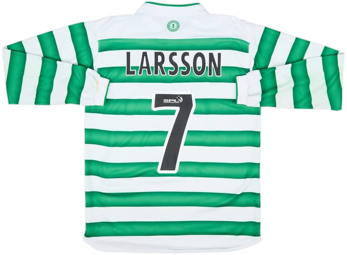 2003-04 Celtic Home L/S Shirt Larsson #7 - 7/10 - (15-16 Years)