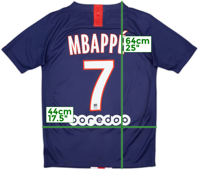 2019-20 Paris Saint-Germain Home Shirt Mbappe #7 - 8/10 - (13-15 Years)