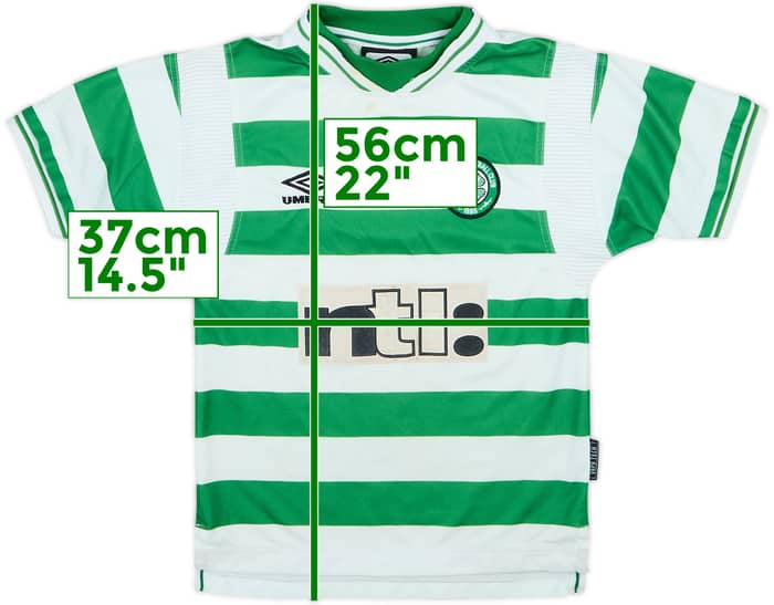 1999-01 Celtic Home Shirt - 5/10 - (9-10 Years)