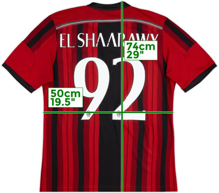 2014-15 AC Milan Home Shirt El Shaarawy #92 - 7/10 - (L)