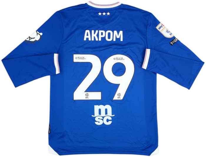 2025-26 Ipswich Match Issue Home L/S Shirt Akpom #29