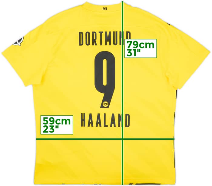 2020-21 Borussia Dortmund Home Shirt Haaland #9 - 8/10 - (XXL)