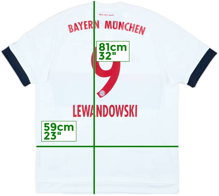 2015-16 Bayern Munich Away Shirt Lewandowski #9 - 8/10 - (XL)