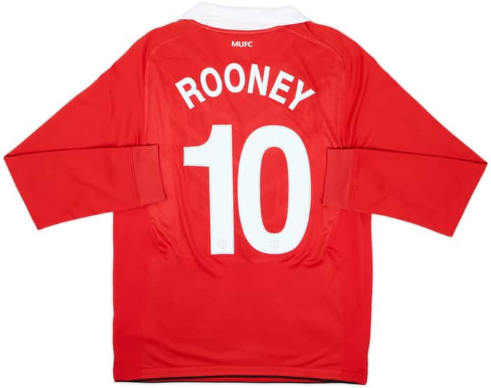 2010-11 Manchester United Home L/S Shirt Rooney #10 - 8/10 - (M)