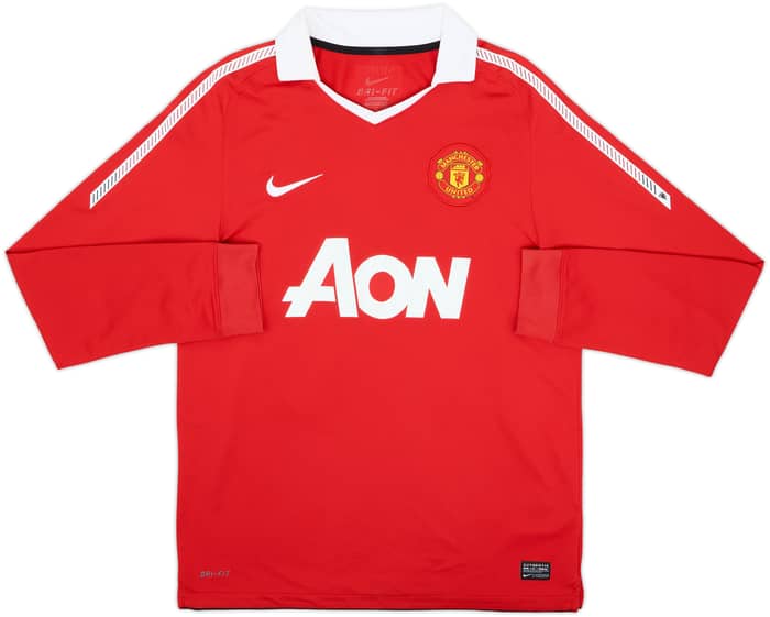 2010-11 Manchester United Home L/S Shirt Rooney #10 - 8/10 - (M)