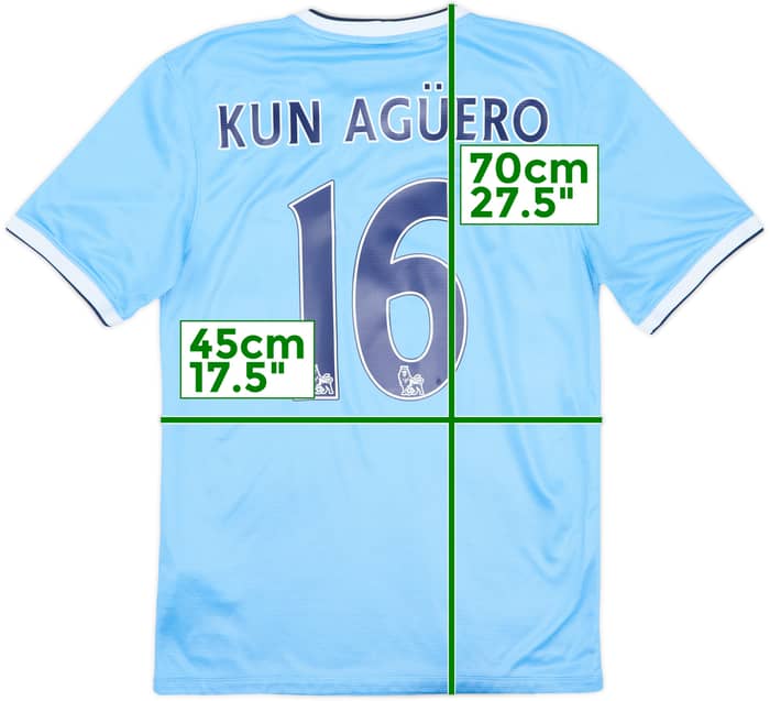 2013-14 Manchester City Home Shirt Kun Aguero #16 - 8/10 - (S)