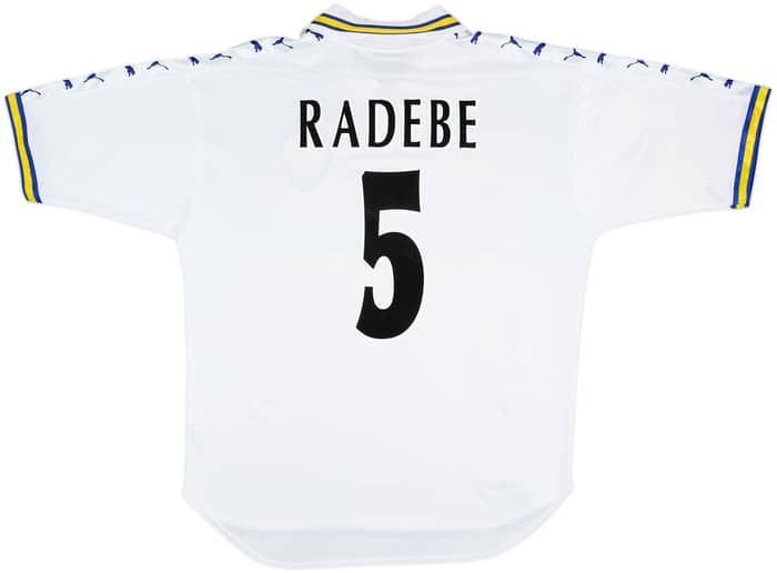 1998-00 Leeds United Home Shirt Radebe #5 - 7/10 - (L)
