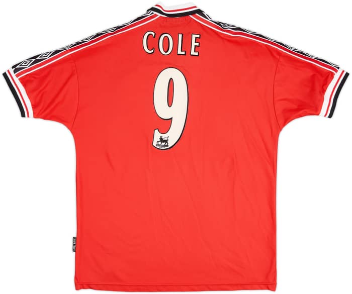 1998-00 Manchester United Home Shirt Cole #9 - 7/10 - (L)