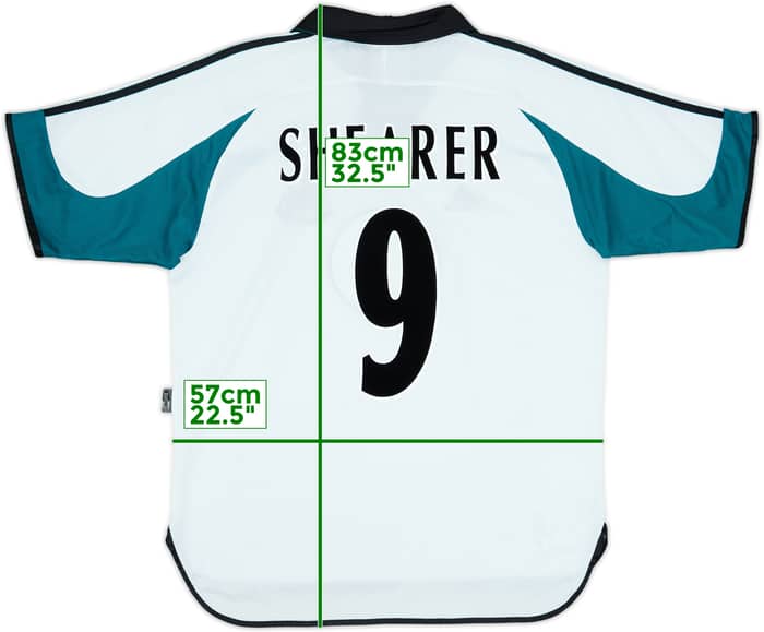 1999-00 Newcastle Away Shirt Shearer #9 - 8/10 - (L)