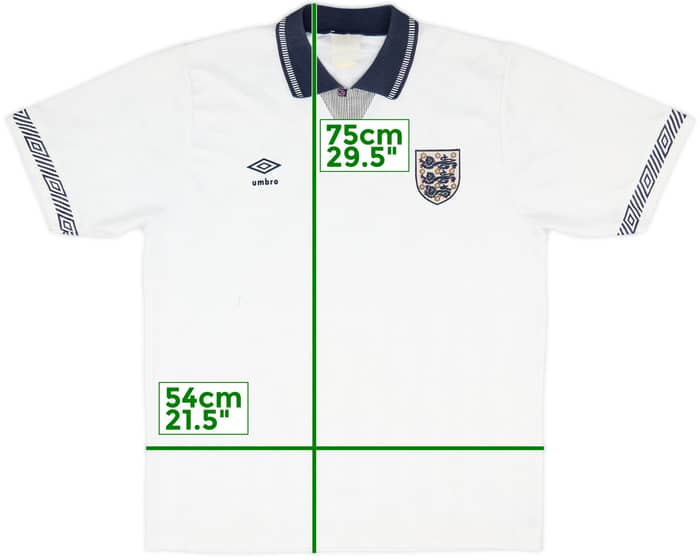 1990-92 England Home Shirt - 7/10 - (XL)