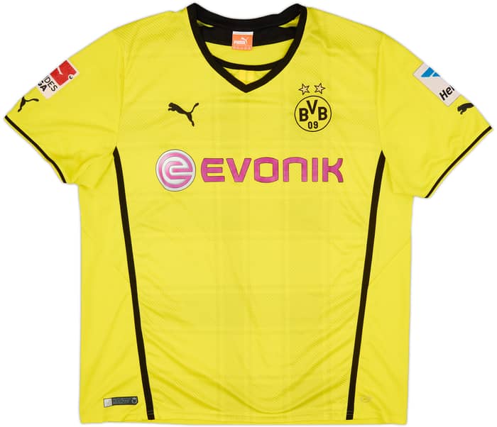 2013-14 Borussia Dortmund Home Shirt Aubameyang #17 - 7/10 - (XXL)