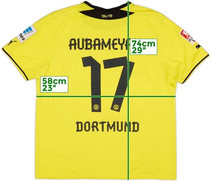 2013-14 Borussia Dortmund Home Shirt Aubameyang #17 - 7/10 - (XXL)