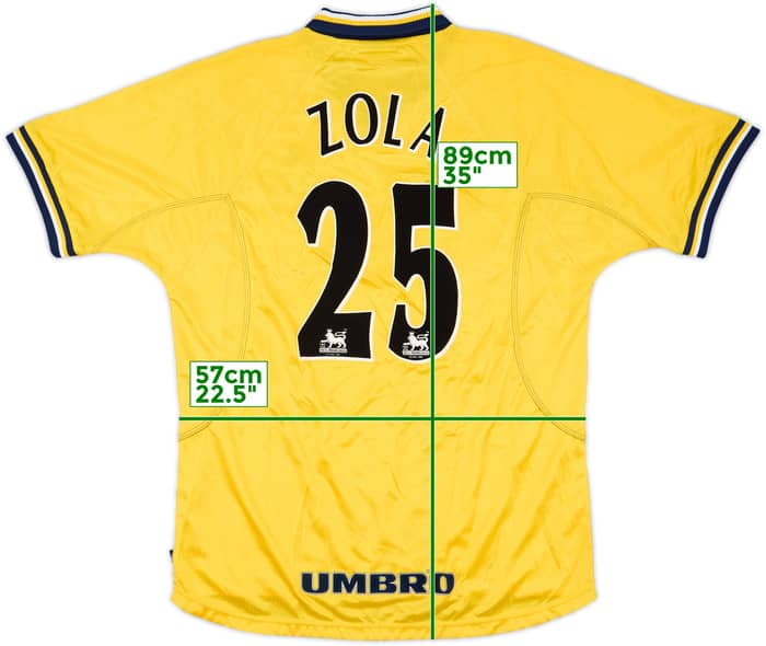 1998-00 Chelsea Third Shirt Zola #25 - 9/10 - (XL)