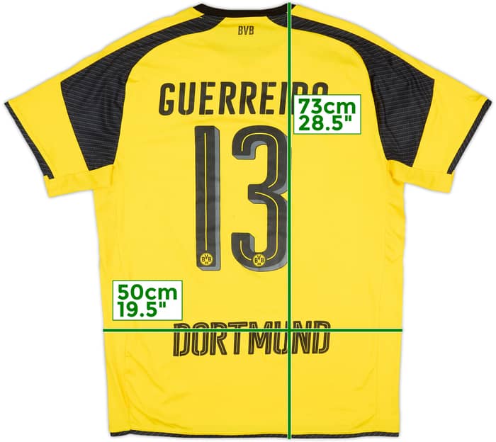 2016-17 Borussia Dortmund Home European Shirt Guerreiro #13 - 7/10 - (L)