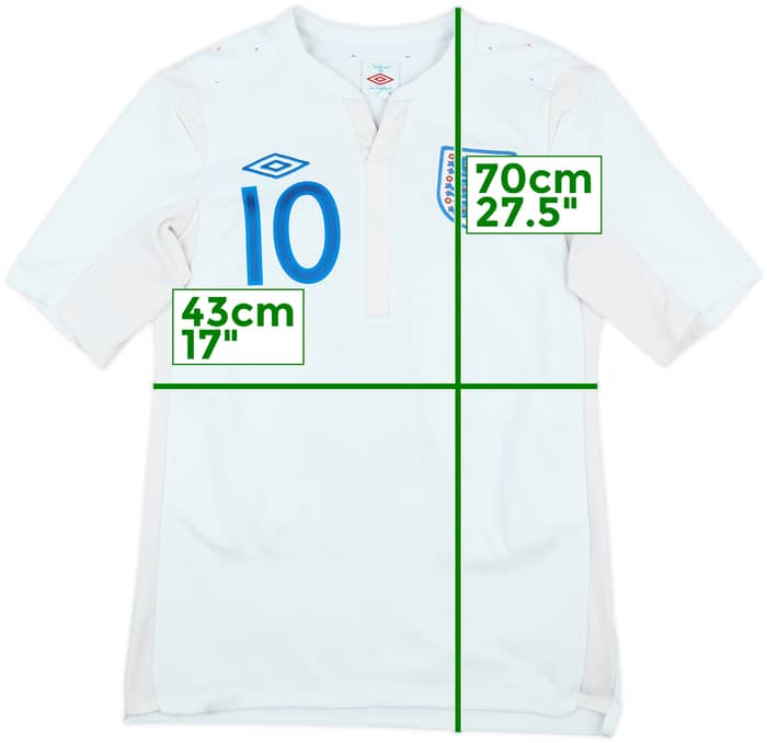 2010-11 England Home Shirt Rooney #10 - 7/10 - (S)