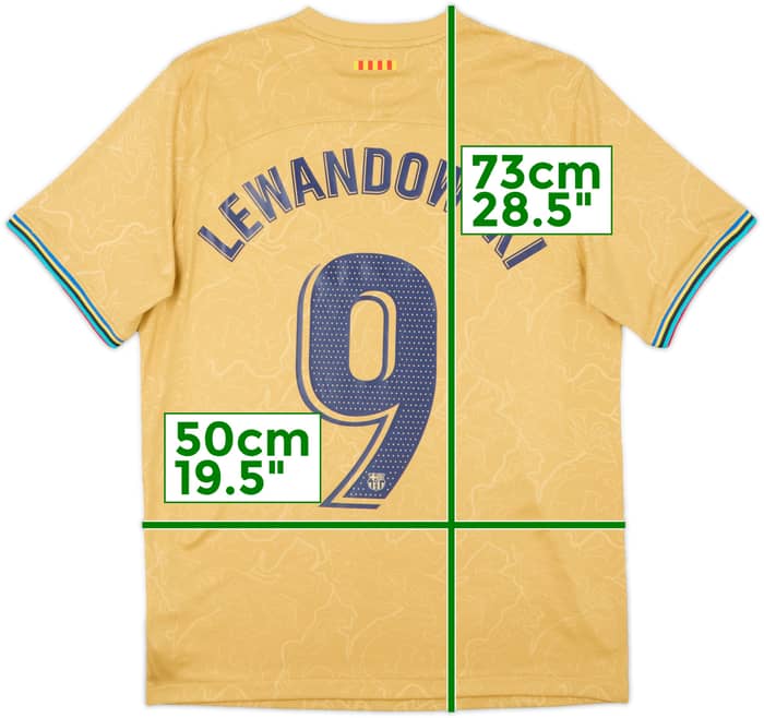 2022-23 Barcelona Away Shirt Lewandowski #9 - 10/10 - (M)