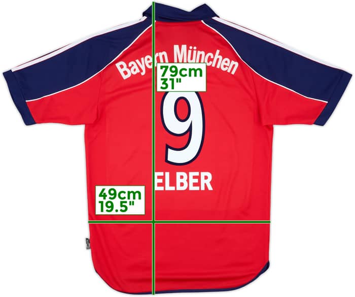 1999-01 Bayern Munich Home Shirt Elber #9 - 8/10 - (S)